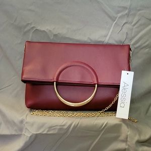 Alessia Wine Leather Handbag